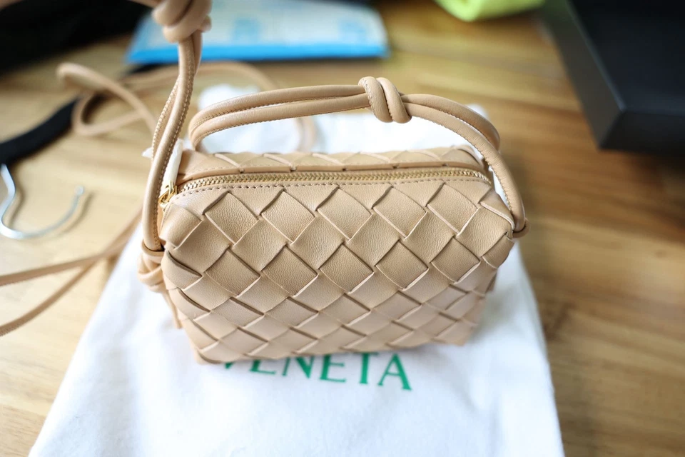 Bottega Veneta Almond Intrecciato Lambskin Candy Loop