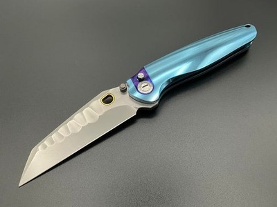 Ketuo Dirty Folding Knife 3.75'' Bohler M390 Steel Blade Blue Titanium Handle