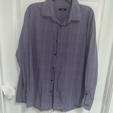 Alfani shirt mens size extra large button down long sleeve gray patterned cotton