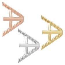14K Gold, Platinum  Silver 8x8 mm Square 4-Prong Cocktail-Style Earring Setting