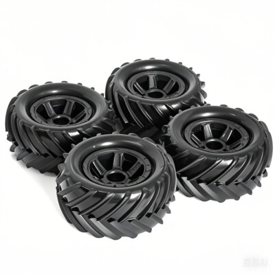 4Pcs 90MM*41MM Rubber Tire&Rim Set 12MM Hex For Traxxas E-Revo MJX 1/16 ...