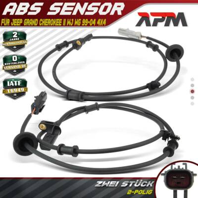 2x ABS Sensor Raddrehzahl Hinten L+R für Jeep Grand Cherokee II WJ WG 99-04 4x4