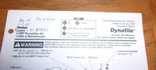 Dynafile Model 11000, 11001, 11003 Abrasive Belt Machine Parts Page 