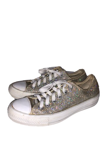 Converse All Star Chuck Taylor Silver Glitter Sequin Wedding Women\u0026#039;s  Size 7 | eBay