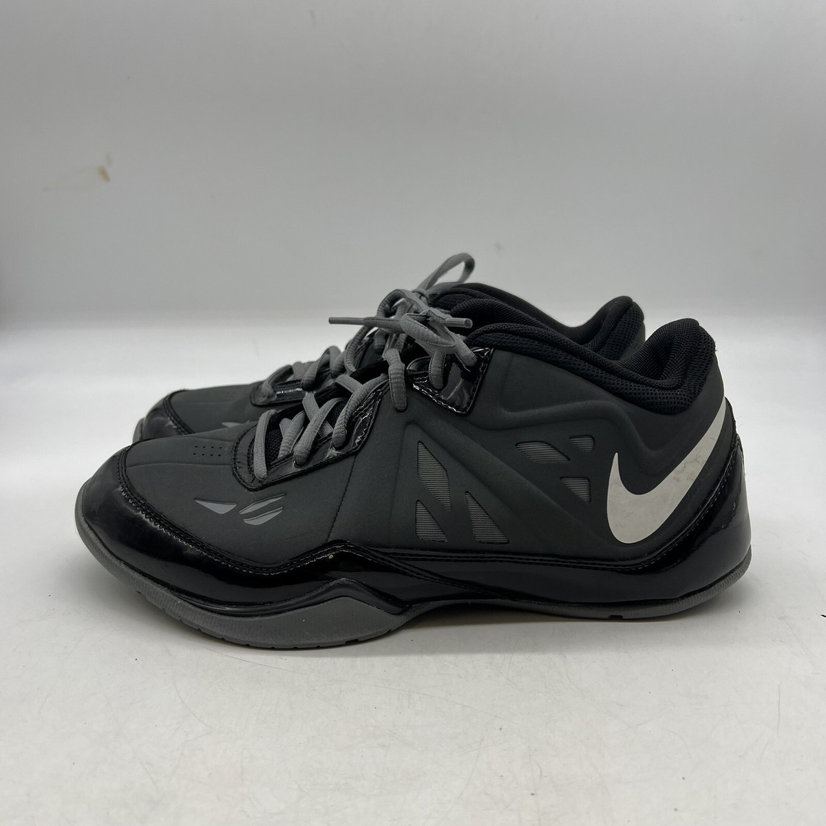 Nike Air Ring Leader Low Gray Black Men's Lace Up Basketball Sneaker Size 