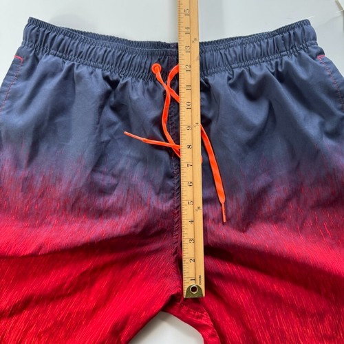 NIKE Swim Trunks Mens Large 9" Ombre University Red Mesh Lined Shorts America - Picture 16 of 17