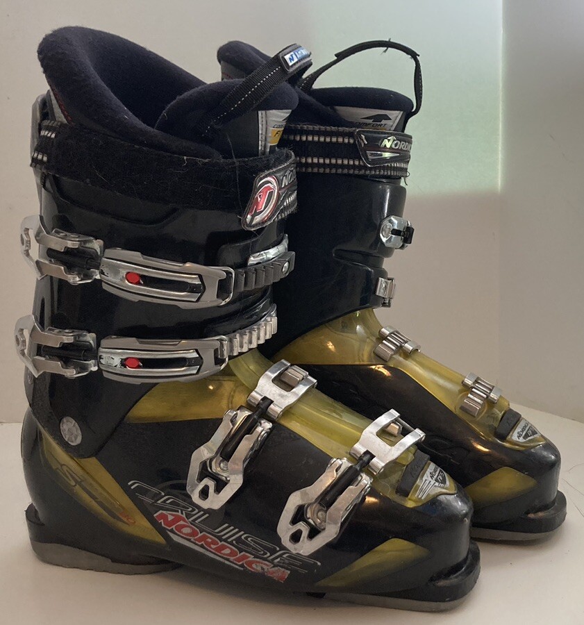 Nordica Cruise NFS 80 Black Yellow Downhill Ski Boots MENS Size 27.0