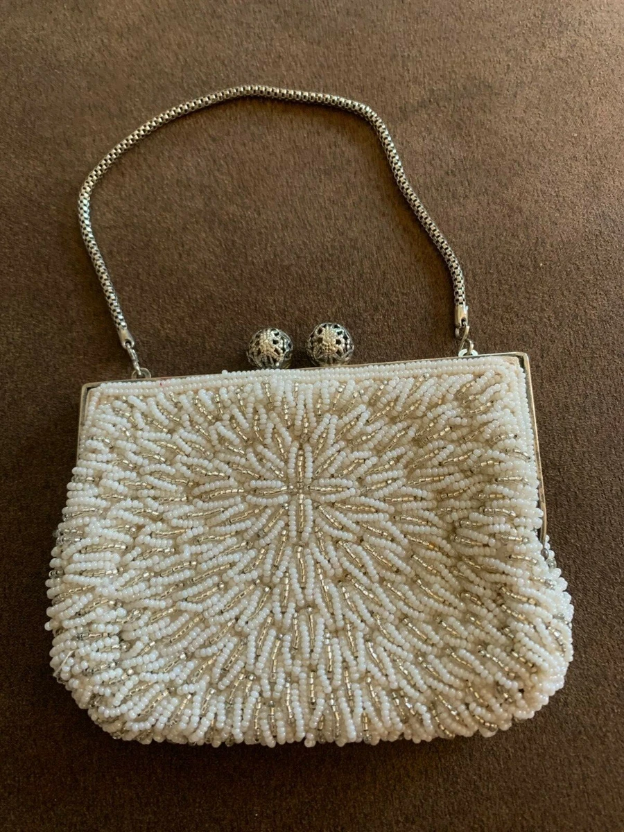 Clutch Bag off white gold bridal purse party Prom Wedding silver