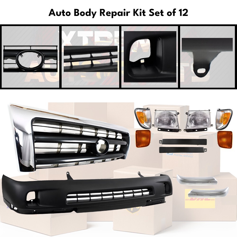 Front Bumper Cover Kit For 1998-2000 Toyota Tacoma – 2-Piece, Primed, Fog Light Cut-out