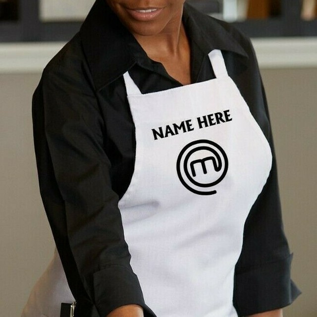 Custom name Cook Master Chef Apron Adults Unisex White/Black/Red/Navy