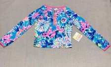 Lilly Pulitzer Luxetics Girls 8-10 Mini Sydney Rashguard Swim Top UPF 50