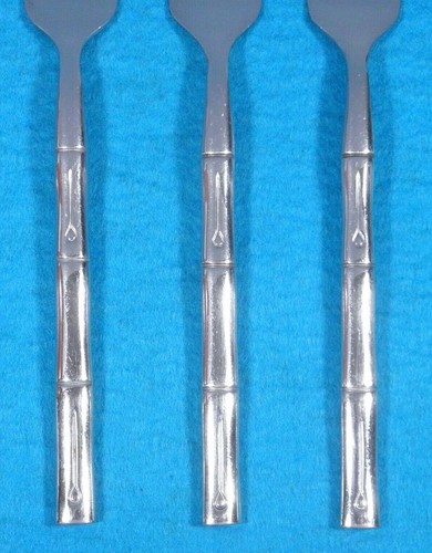 4PC HAMPTON SILVERSMITHS STAINLESS BAMBOO 7-1/4" Salad Forks - Picture 3 of 4