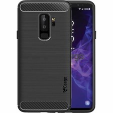COVER ANTIURTO IN CARBONIO PER SAMSUNG GALAXY S9 PLUS CUSTODIA TPU RUGGED NERA