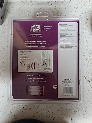 Heath Zenith SL-7611-04 Wireless Doorbell Kit 150ft. range W/ Wood