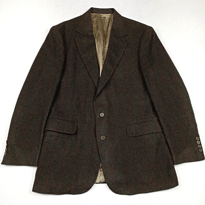 Vtg Evan Picone 100% Kamel Herren Jacke Blazer US-42L EU-102 Dunkelgrün Made USA