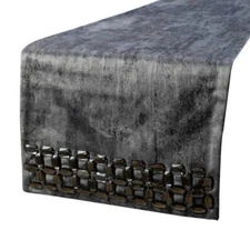Decorative Table Runner Grey Suede Wedding Décor Table Décor - Crystal Susan