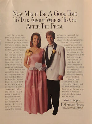 1996 US Armed Forces Recruiting PRINT AD After Prom - Make It Happen VTG 1990s