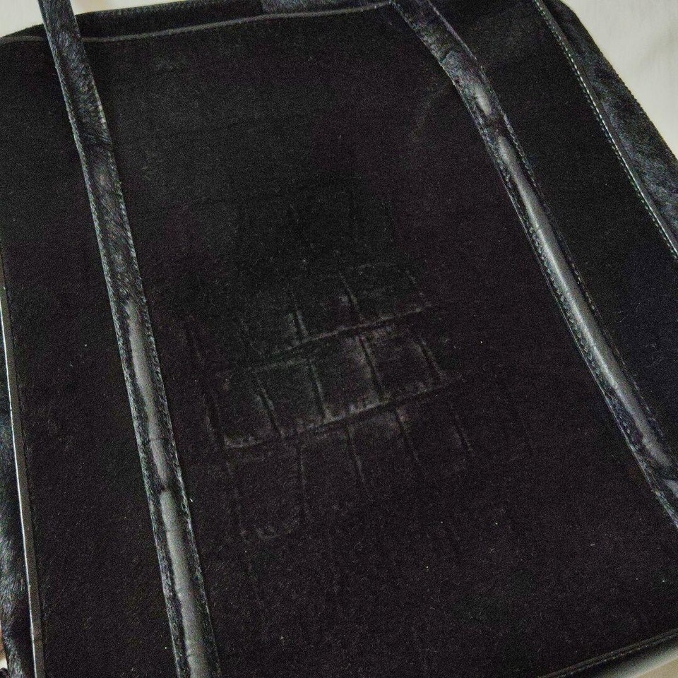 GUCCI Vintage Tote Bag Shoulder Calfskin Black Horsehair Material eBay