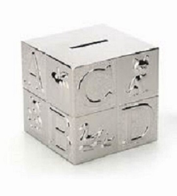 REED AND BARTON ABC COIN BANK SILVER 898381.NEW IN BOX