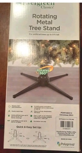 Evergreen Classics Rotating Electric Metal Christmas Tree Stand - Picture 2 of 4