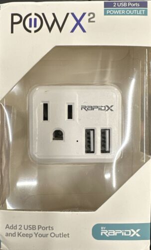 Adaptateur mural USB RapidX PowX2 avec adaptateur AC/DC 1 sortie et 2 chargeurs USB en - Photo 1 sur 2