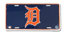 MLB Baseball Detroit Tigers Blue/Orange Aluminum Metal License Plate Sign Tag