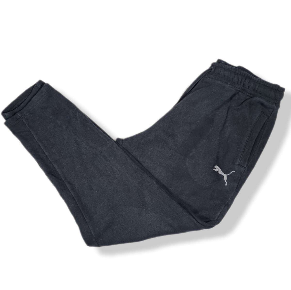 Puma Retro Vintage Black Joggers Trackies Sweatpants Size L Large