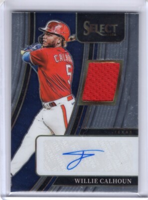 Panini 2022 Select Willie Calhoun Signature Materials 64/68 Texas Rangers AUTO