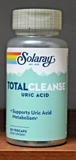 Solaray Total Cleanse Uric Acid 60 Capsules Tart Cherry Quercetin VegCaps