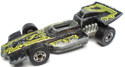 1973 HOT WHEELS FORMULA P.A.C.K. BLACK 1:64 DIECAST 2 7/8'' F1 RACE CAR W/ YELLOW