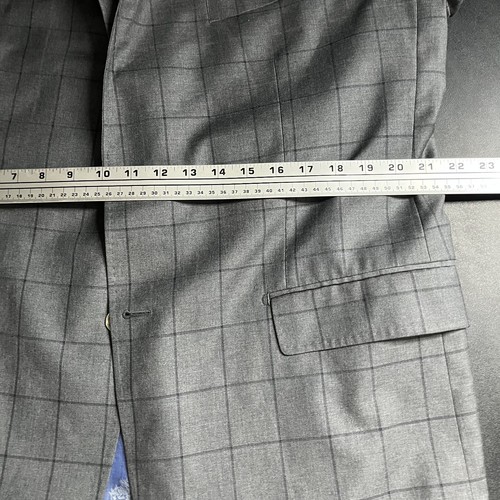 Abrigo deportivo de lana gris 40R a medida personalizado | Blazer a cuadros para hombre - Imagen 9 de 13