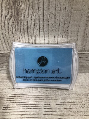 Blue Large Color Rubber Stamp Embossing Pigment Ink Pad Flip Cover New Sealed