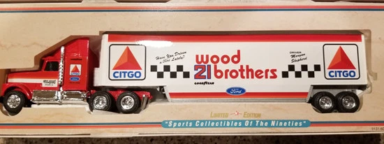 MORGAN SHEPHARD #21 CITGO WOOD BROTHERS 1/64 TRUCK TRANSPORTER HAULER 1993 - Image 2 of 2