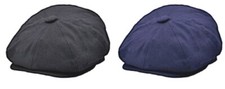 Black Navy Wool Peaked Cap 8 Panel Mens Peaky Blinders Hat Costume Accessory New