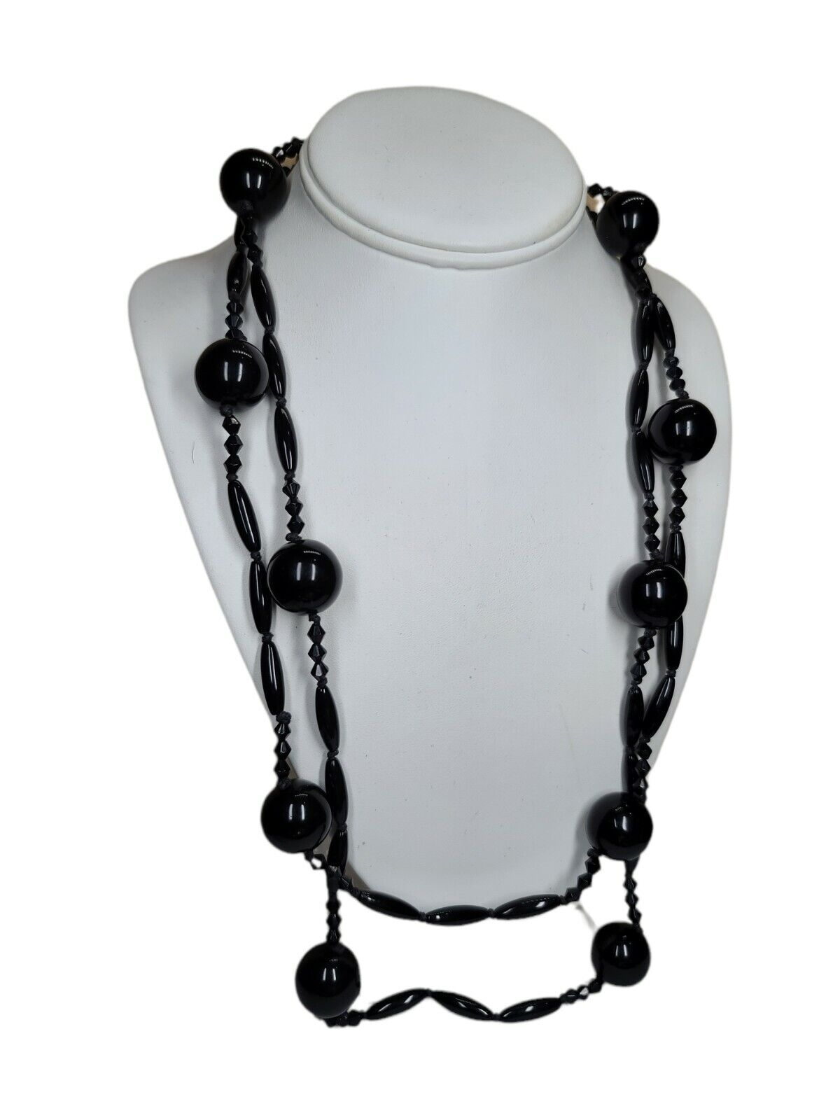 Antique Victorian Mourning Jet Black Price reduction Lon High quality new Lot Necklace Beaded Set