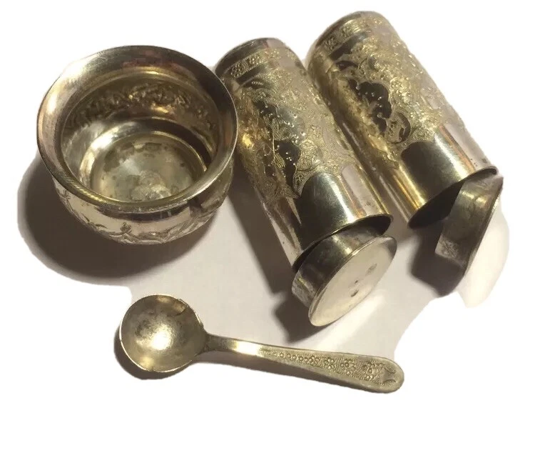 Auténtico Juego de 84 Saleros de Pimienta de Plata Rusa/Persa, Bodega de Sal, Cuchara Foto 3 de 4