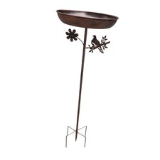Bird Bath Bowl Bird Feeder Tray with Stake Wildbird Drinking Feeding Station