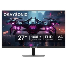 27 Inch Office Monitor, 100Hz FHD 1080P Computer Screen with HDMI VGA, Eye Ca...
