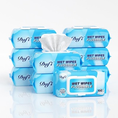 Dafi Flushable Wipes For Adult Wet Wipes Total 900 Unscented Toilet Wipes