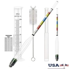 Triple Scale Hydrometer Kit Accurate Alcohol Measurement Home Brewing Essential