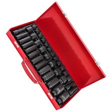 35pc 12 Deep Impact Socket Set Drive 8-32mm 6 Point Metric Garage Tool New