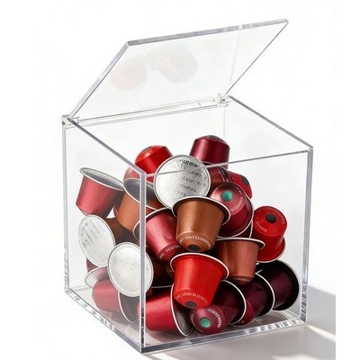 Acrylic Storage Box Coffee Pod Holder Organizers Accessories Anti Dust Durable C