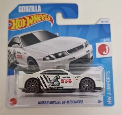 MATTEL Hot Wheels Godzilla Nissan Skyline GT-R (BCNR33) 1:64 Short Card