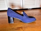 Journee Collection Women's Malleah Heeled Loafers, Preowned Navy, Size 7 1/2 — photo 3