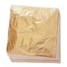 Imitation Gold Leaf 100 Sheets for Art Gilding Crafts Decor Crafting