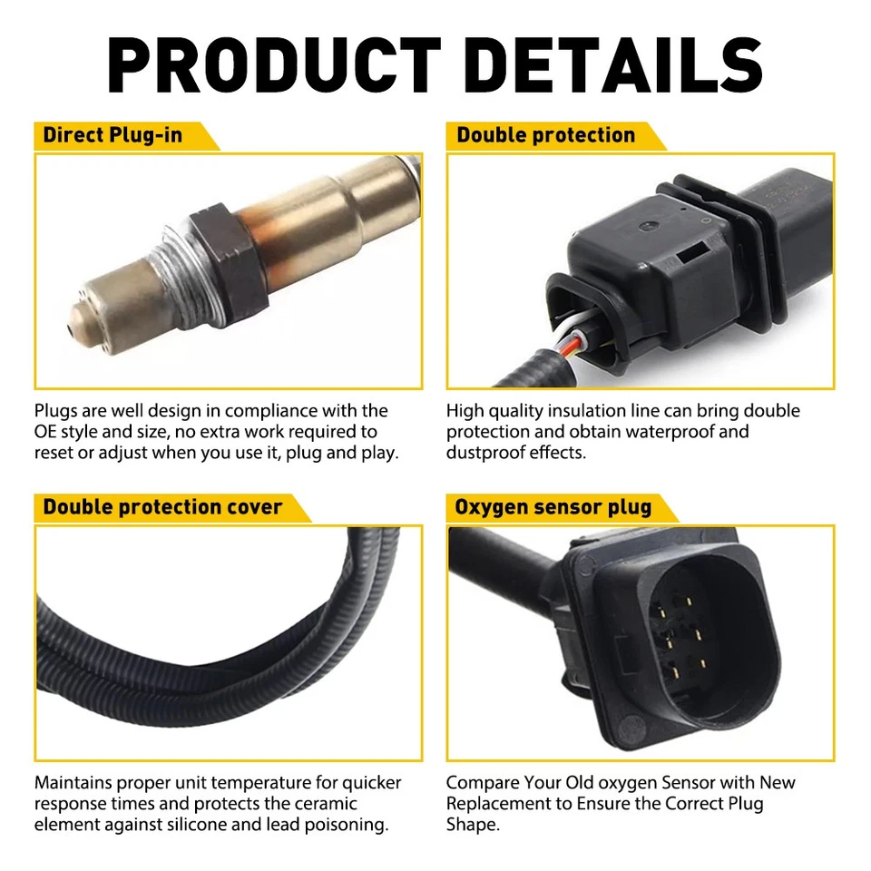 2 sensores de oxígeno O2 aguas arriba + abajo para Hyundai Accent 2012-2018 Kia Rio Soul 1,6 L Foto 3 de 4