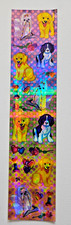 Vintage Lisa Frank Rhinestone Sticker Sheet S875 Puppy Dogs Complete 2" x 9"