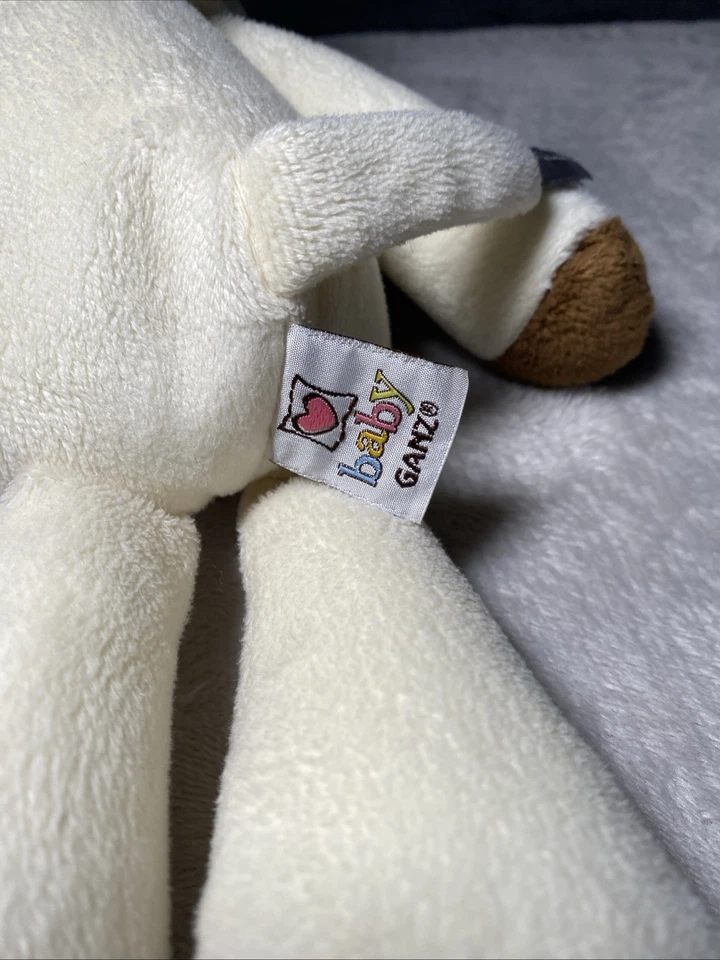 Baby Ganz Zebra Plush Cream Horse Gray Stripe Brown Muzzle Pink Heart 13" Lovey - Image 4 of 4