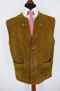 Gilet Trachten in pelle taglia 54 100% pelle bronzo antico ottime condizioni