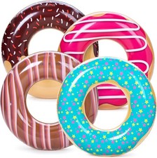 Inflatable Pool Floats Fruit Swim Rings 4 Pack Tube Raft Water Toys Kids Adults